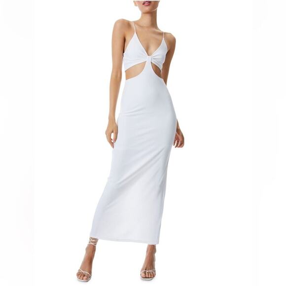 New Alice + Olivia Havana White Cut Out Maxi Dress 4 - Picture 9 of 10